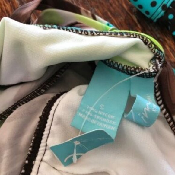 NWT * KIM ROGERS Swimsuit *Lime Brown Turquoise TANKINI Top + BIKINI Bottoms ~ S - Picture 5 of 7